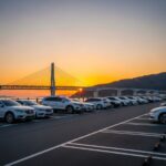 신안 우전 해수욕장 짱뚱어다리 근처 주차장 및 일몰 시간