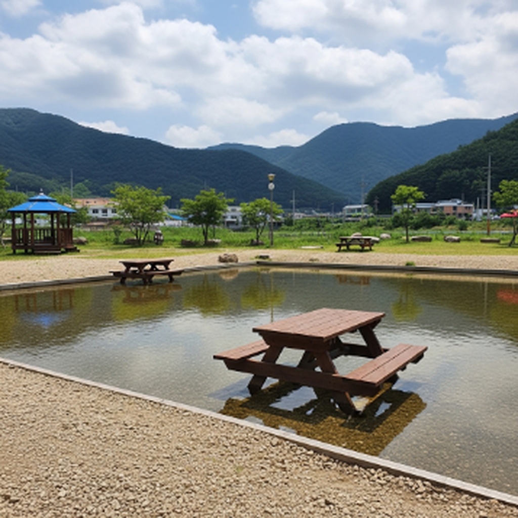 완주 운주계곡 평상 가격 및 아이들 놀기 좋은 얕은 물 위치
