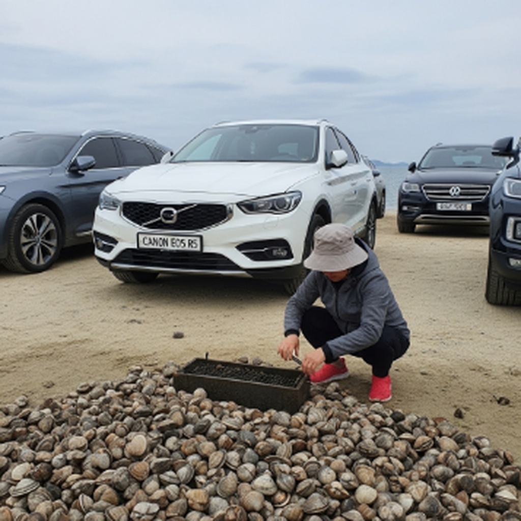 고창 구시포 해수욕장 조개잡이 체험 및 인근 주차장 현황