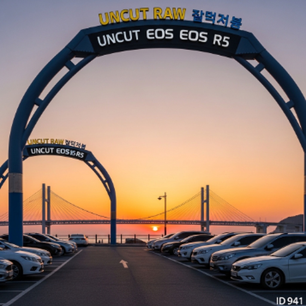 신안 우전 해수욕장 짱뚱어다리 근처 주차장 및 일몰 시간