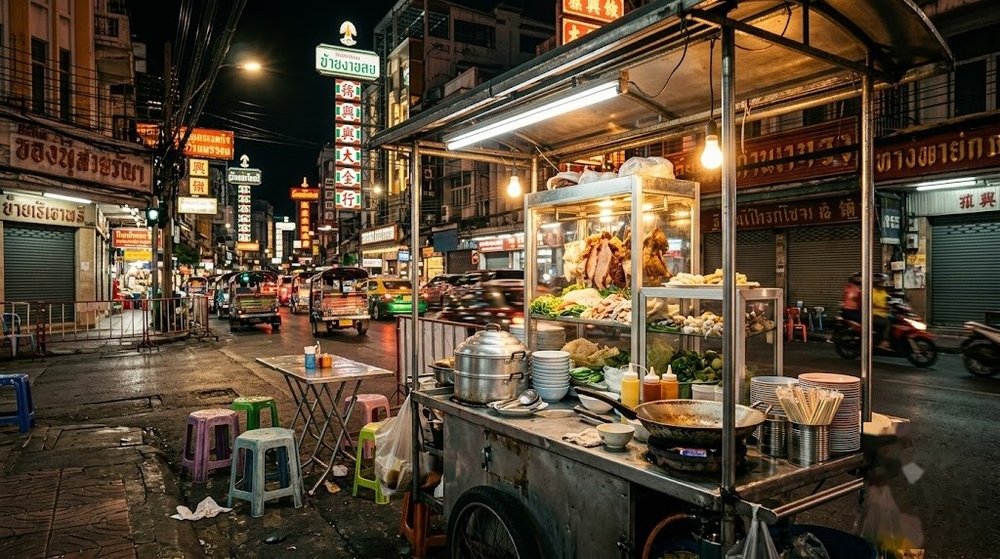 방콕 야오와랏 차이나타운 현지 길거리 노점 풍경