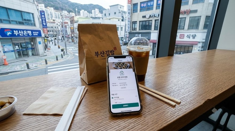 식물원김밥 부산 센텀시티점 배달 앱 픽업 주문 화면