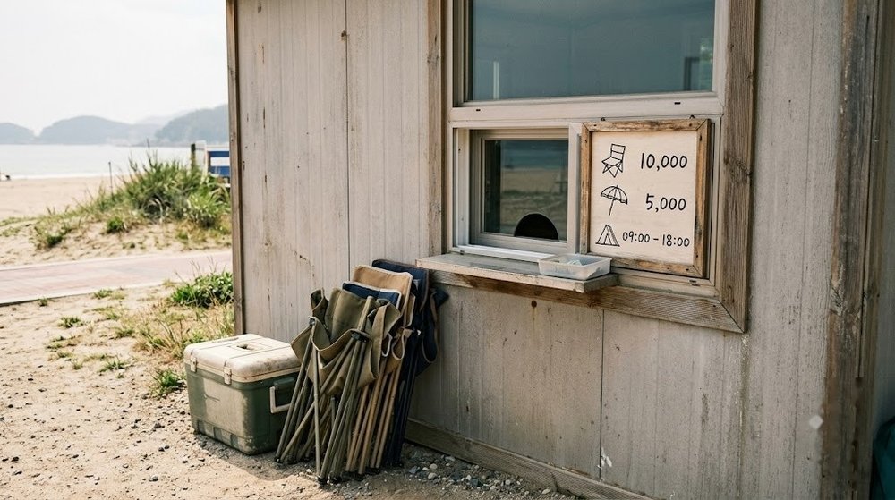 돌머리해수욕장 캠핑장 접수처 및 이용 안내 데스크