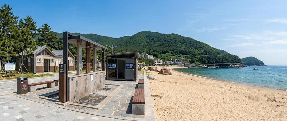 거제 명사해수욕장 반려견 샤워장 시설