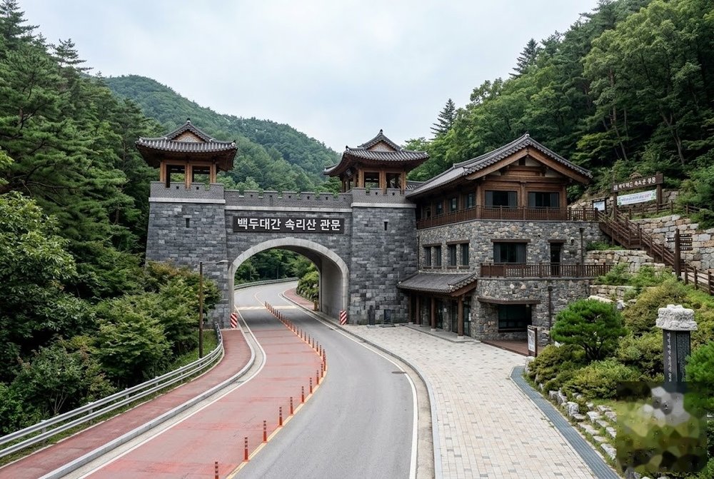 백두대간 속리산 관문 건물 입구 모습
