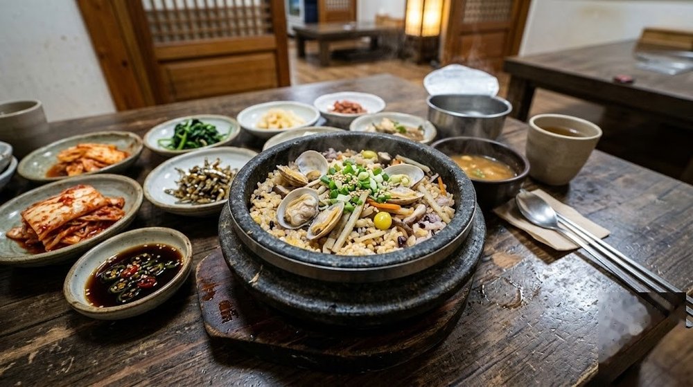 부안 특산물 백합 돌솥밥 한 상