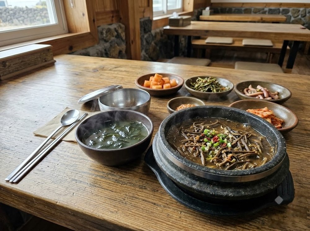 임순이네 밥집 고사리해장국과 몸국 상차림